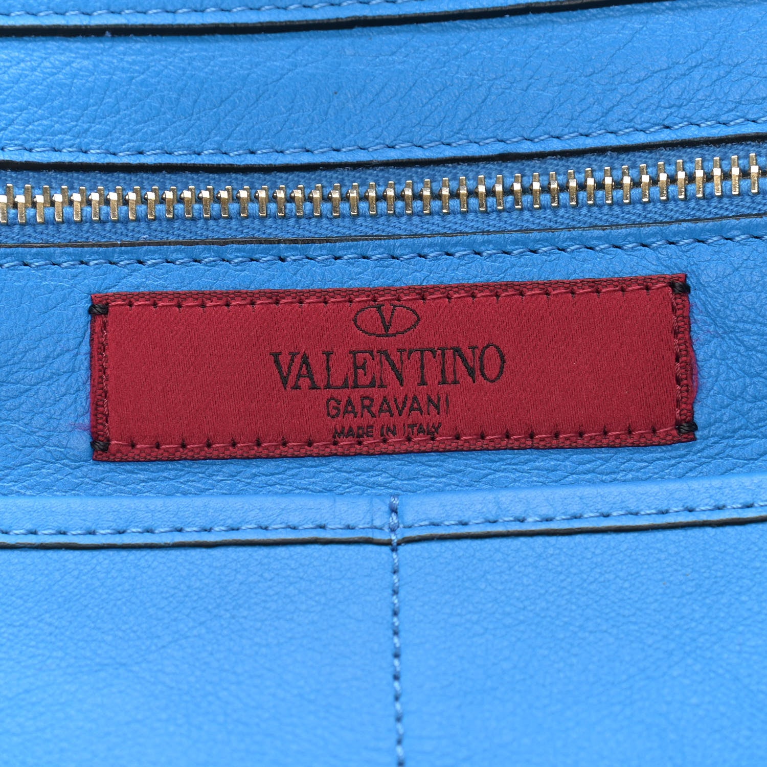 Valentino Garavani Vitello Medium Rockstud Tote Blue Fluo 5 of 8