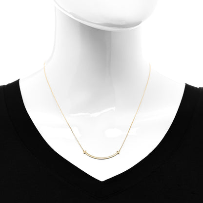 Tiffany 18K Yellow Gold Small T Smile Pendant Necklace 2 of 5