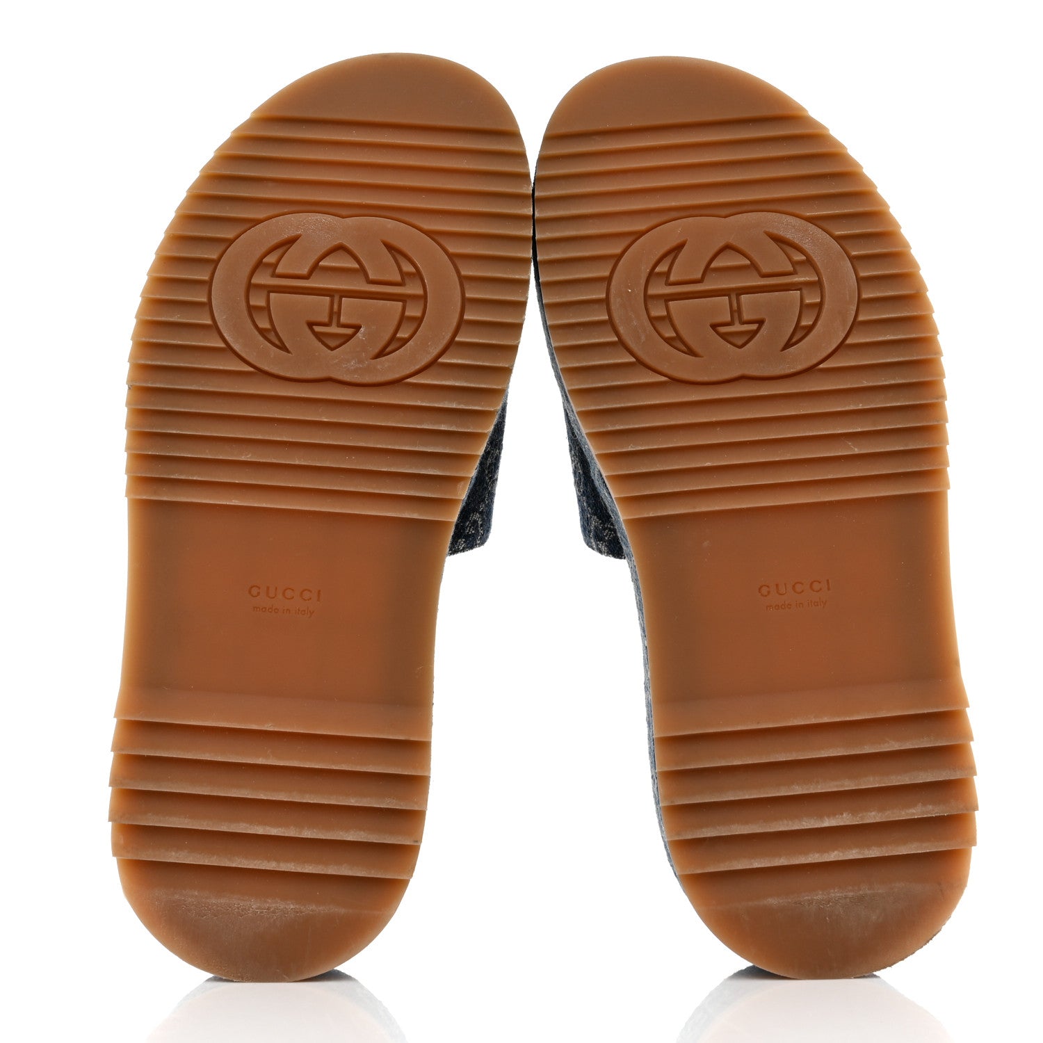 Gucci New Denim GG Monogram Angelina Platform 55mm Slide Sandals 37.5 Blue Tea 5 of 9