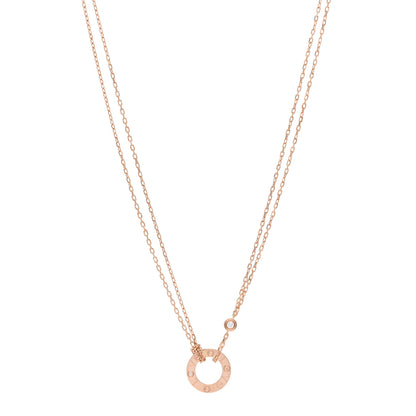 Cartier 18K Pink Gold 2 Diamond LOVE Necklace 1 of 3