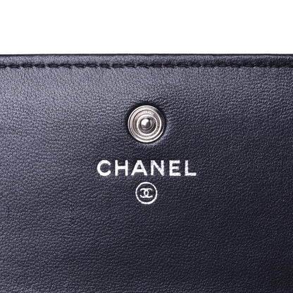 Chanel Lambskin Airlines Wallet On Chain WOC Blue Black Red 8 of 16