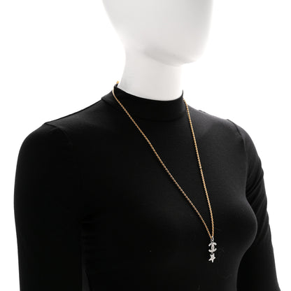 Chanel Crystal Star CC Pendant Necklace Silver Gold 2 of 6