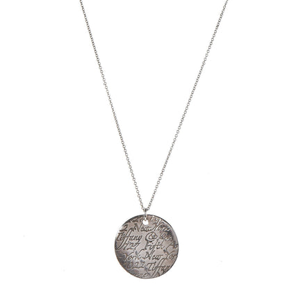 Tiffany Sterling Silver Notes Round Pendant Necklace 1 of 8