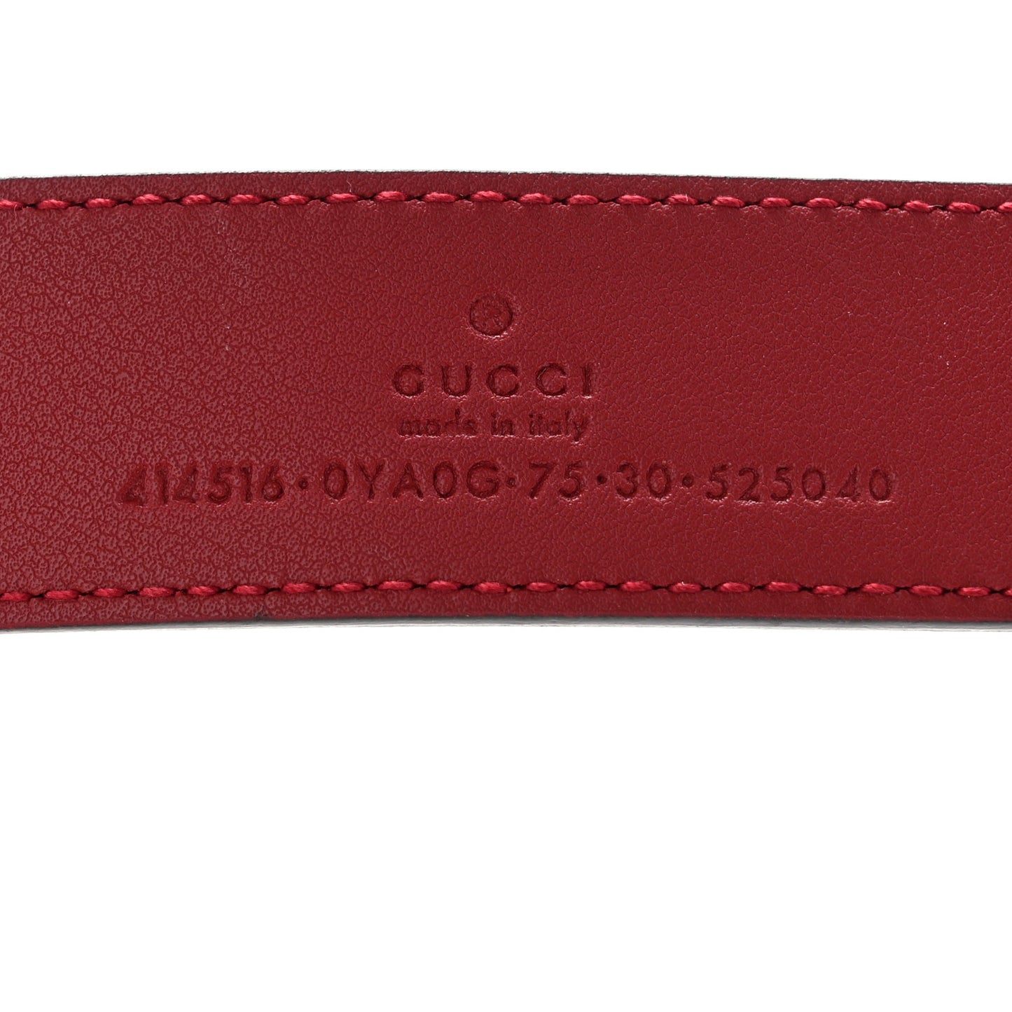Plutone Calfskin Double G 30mm Belt 75 30 Red