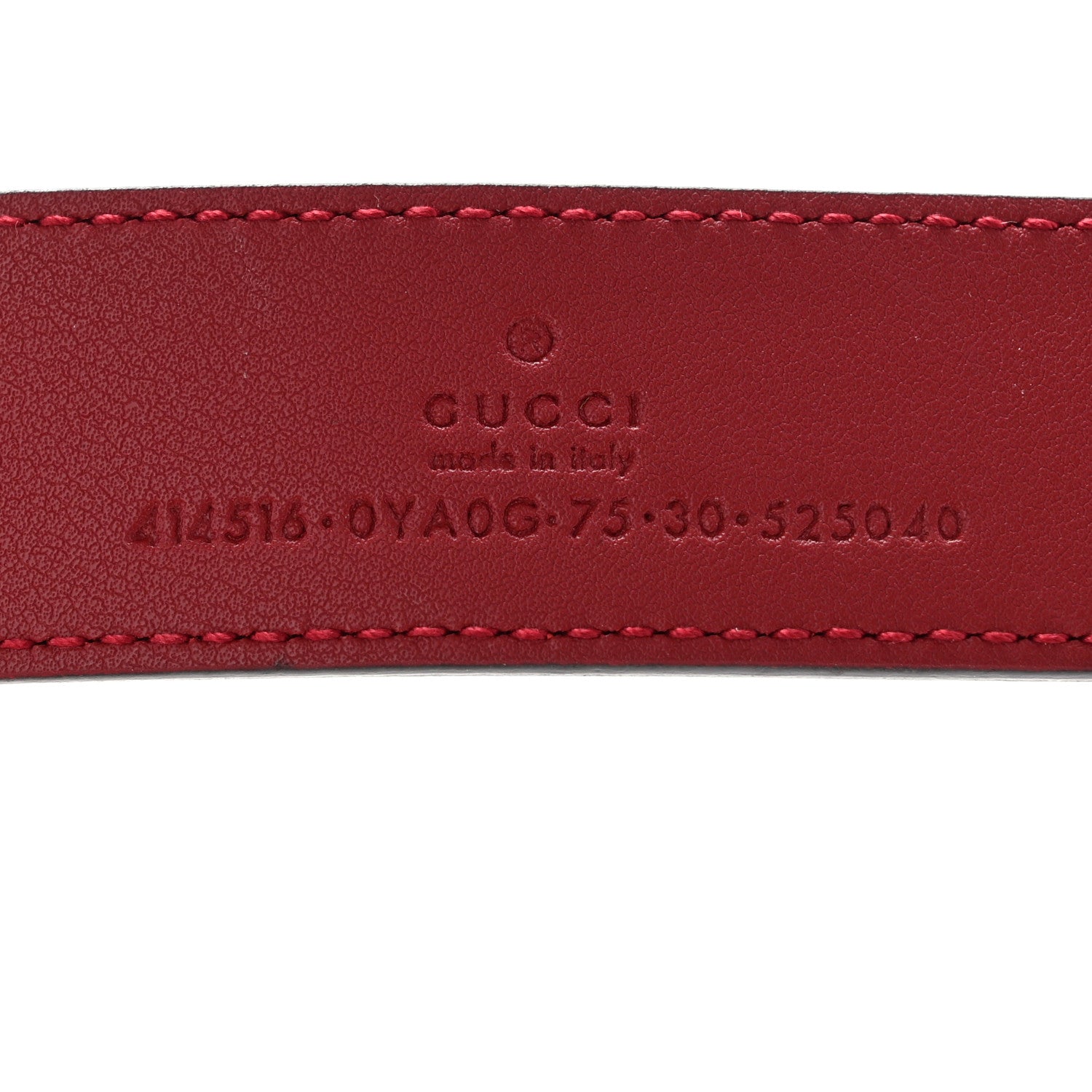 Gucci Plutone Calfskin Double G 30mm Belt 75 30 Red 3 of 6