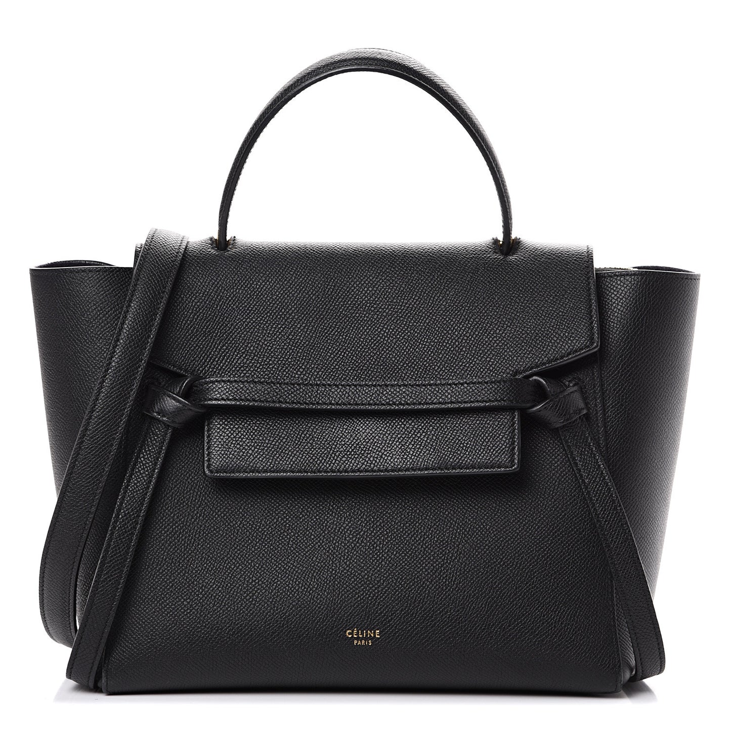 Grained Calfskin Micro Belt Bag Black