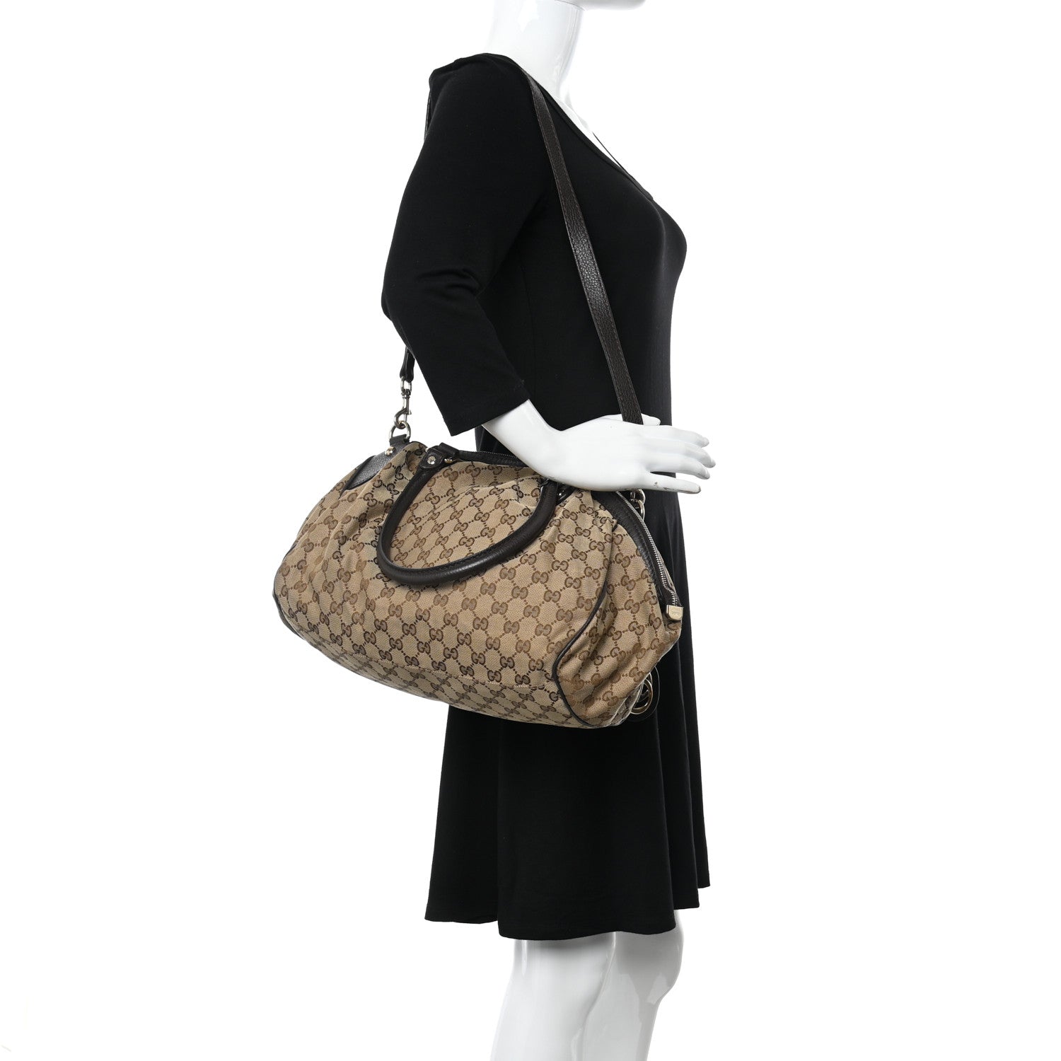 Gucci Monogram Medium Sukey Boston Bag Dark Brown 2 of 10