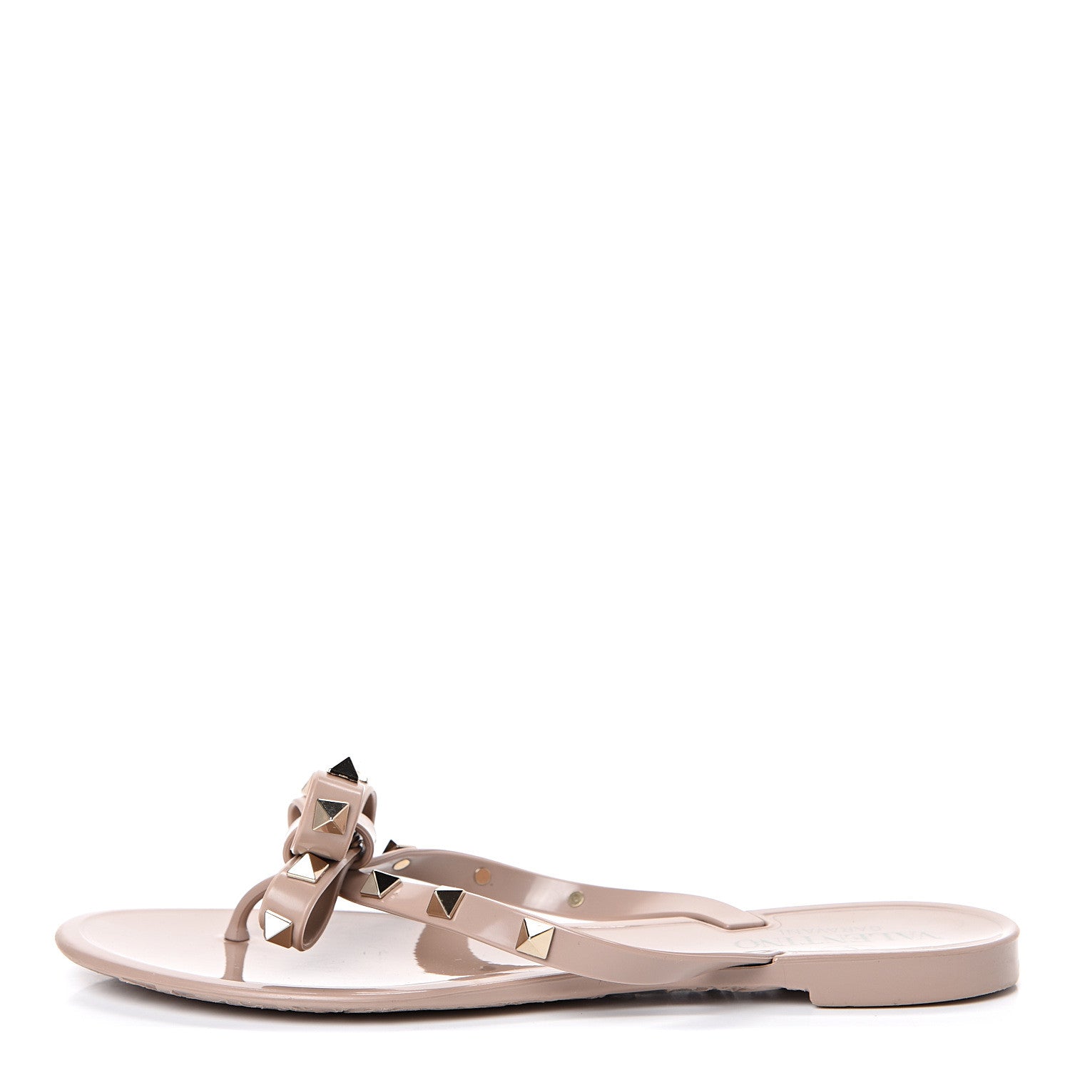 Valentino Garavani PVC Jelly Rockstud Bow Thong Sandals 36 Poudre 1 of 11