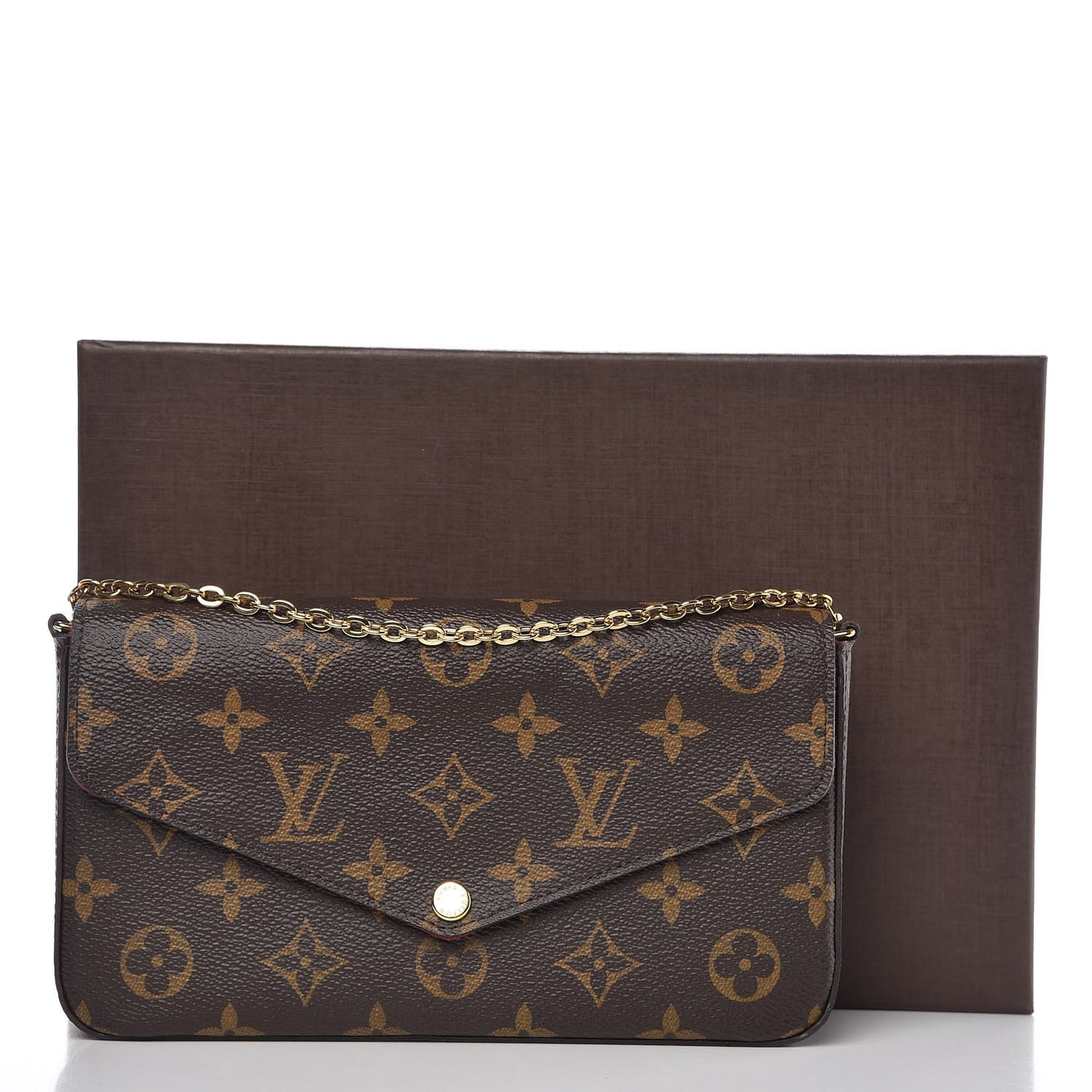 Monogram Pochette Felicie Chain Wallet Fuchsia