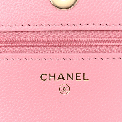 Chanel Caviar Quilted Chain CC Wallet On Chain WOC Pink 6 of 12