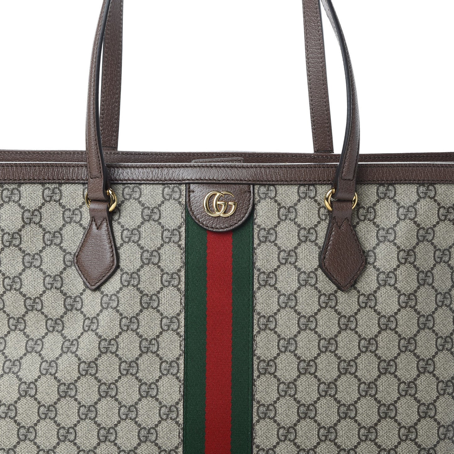 GG Supreme Monogram Medium Ophidia Shopping Tote Brown