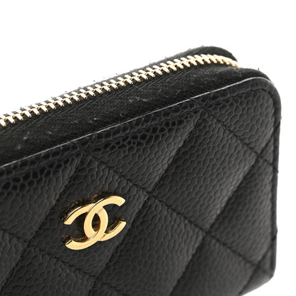 Chanel Caviar Quilted Zip Coin Purse Black 9 of 10