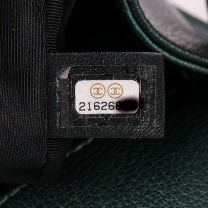 Chanel Iridescent Goatskin Quilted Medium Boy Flap Green 7 of 8