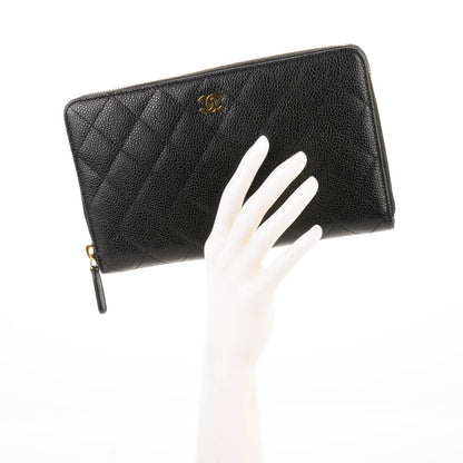 Chanel Caviar Quilted Large Zip Around Organizer Wallet Black 2 of 8