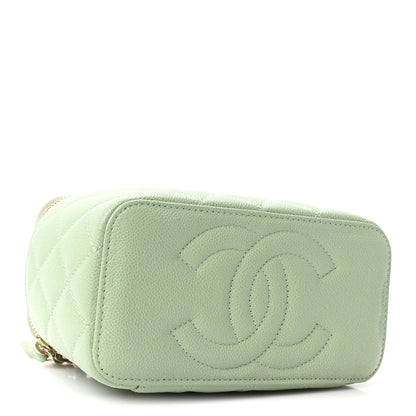 Chanel Caviar Quilted Small Vanity Case With Chain Light Green 4 of 11