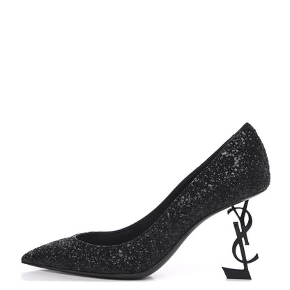 Saint Laurent Glitter Opyum 85 Pumps 37.5 Black 1 of 10