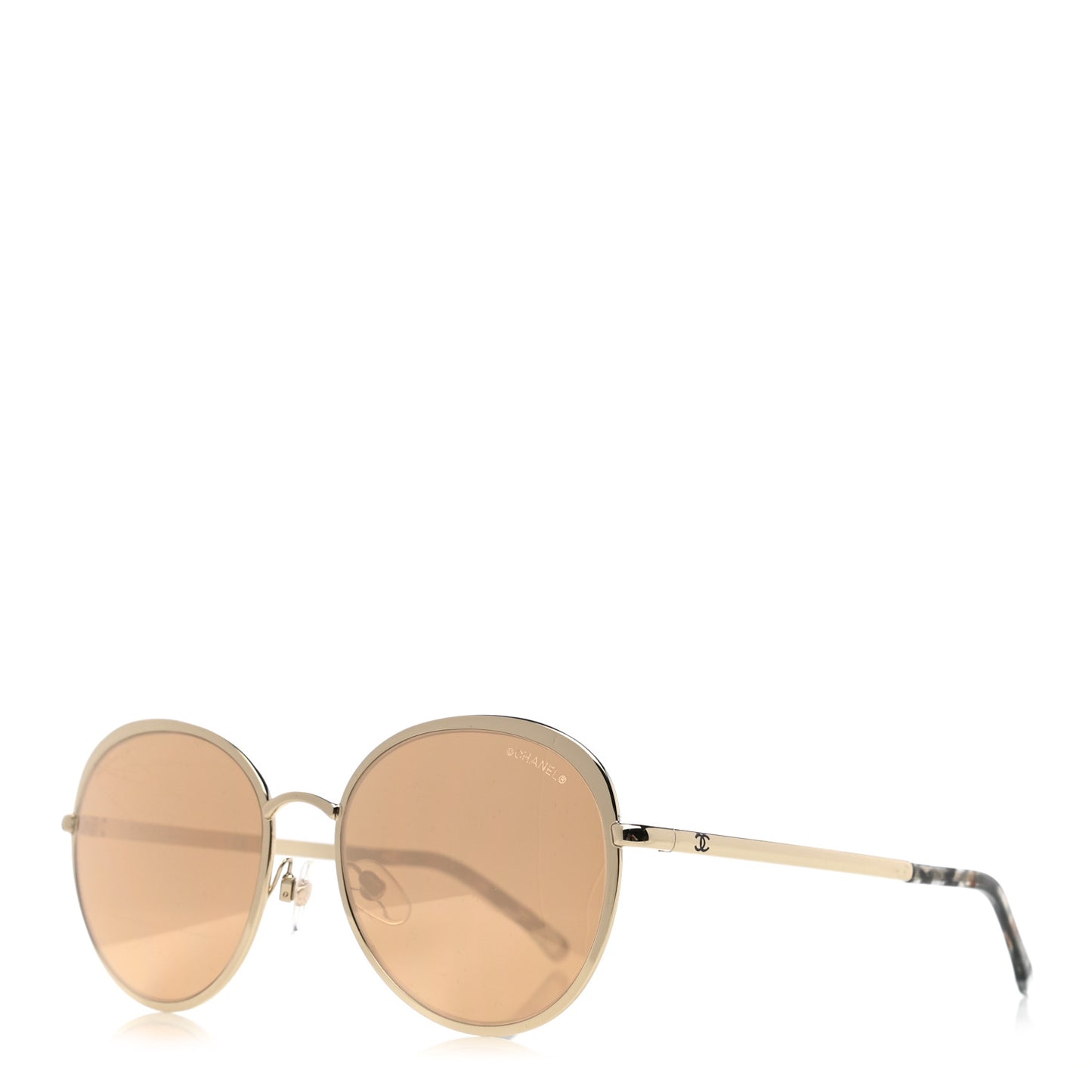Round Mirror Sunglasses 4206 Gold