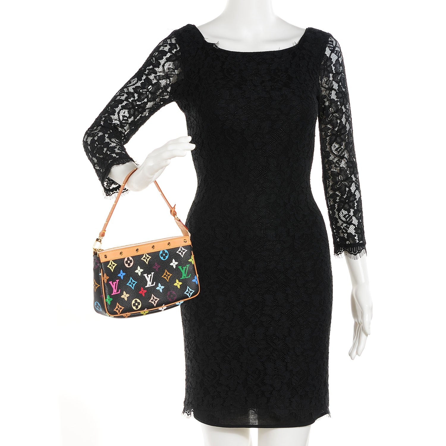 Louis Vuitton Monogram Multicolor Pochette Accessories Black 2 of 7