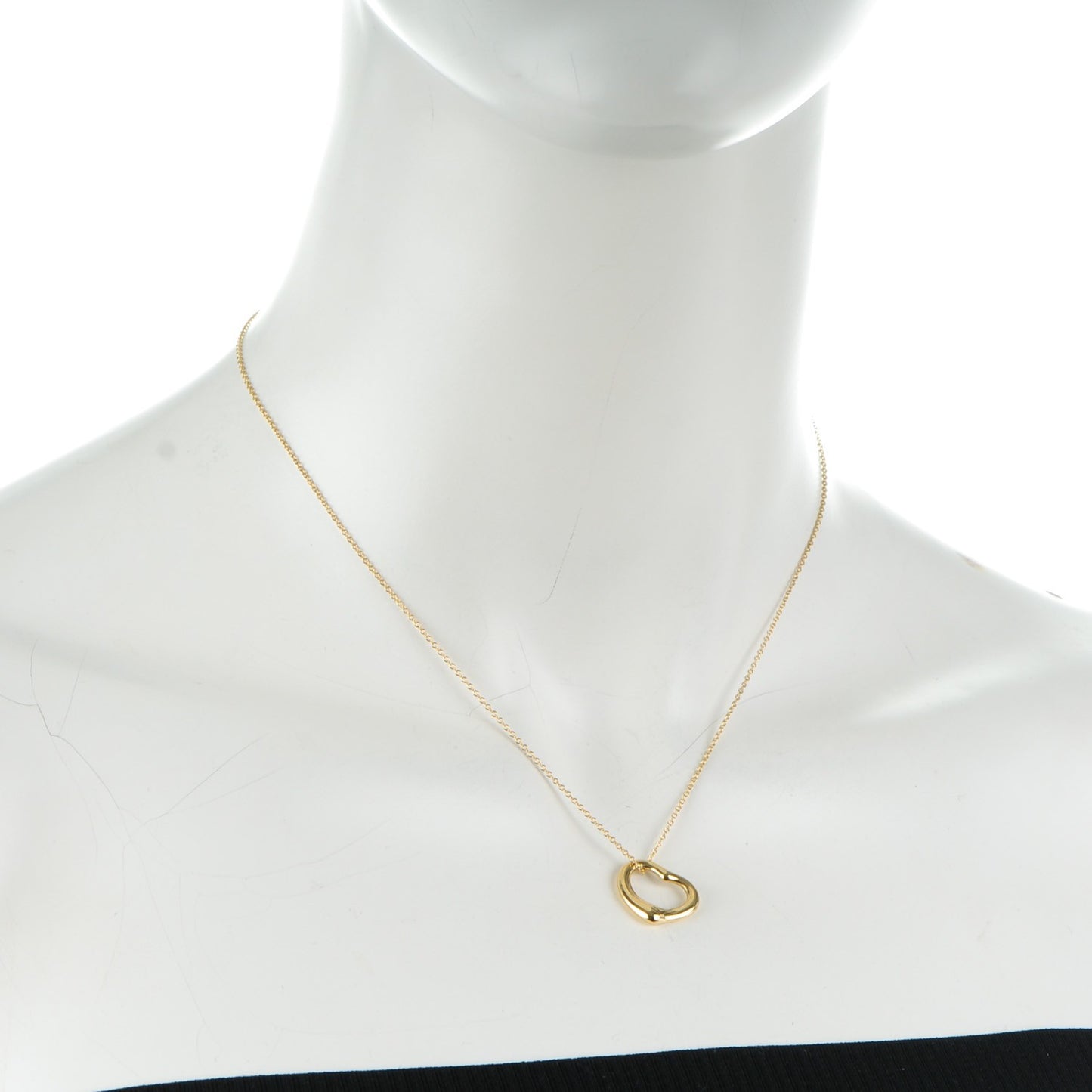 18K Yellow Gold Elsa Peretti Small Open Heart Pendant Necklace