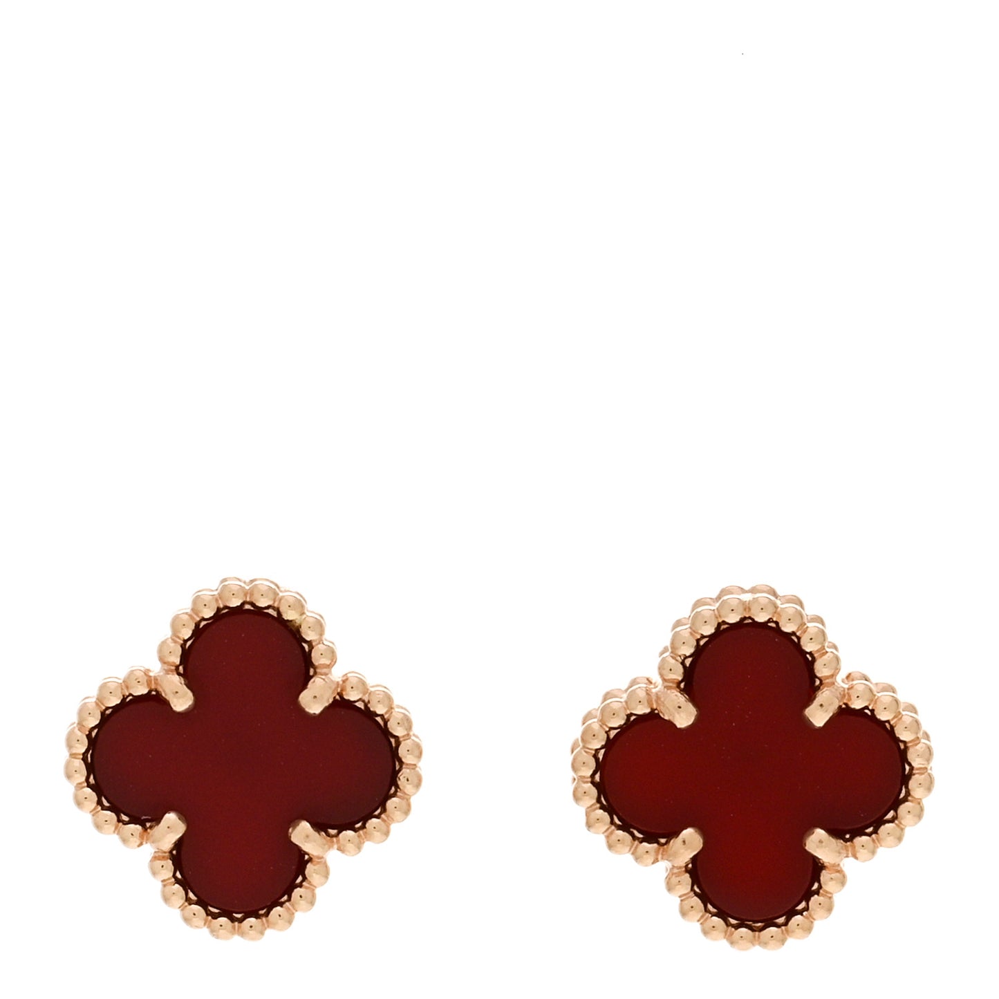 18K Rose Gold Carnelian Sweet Alhambra Earrings