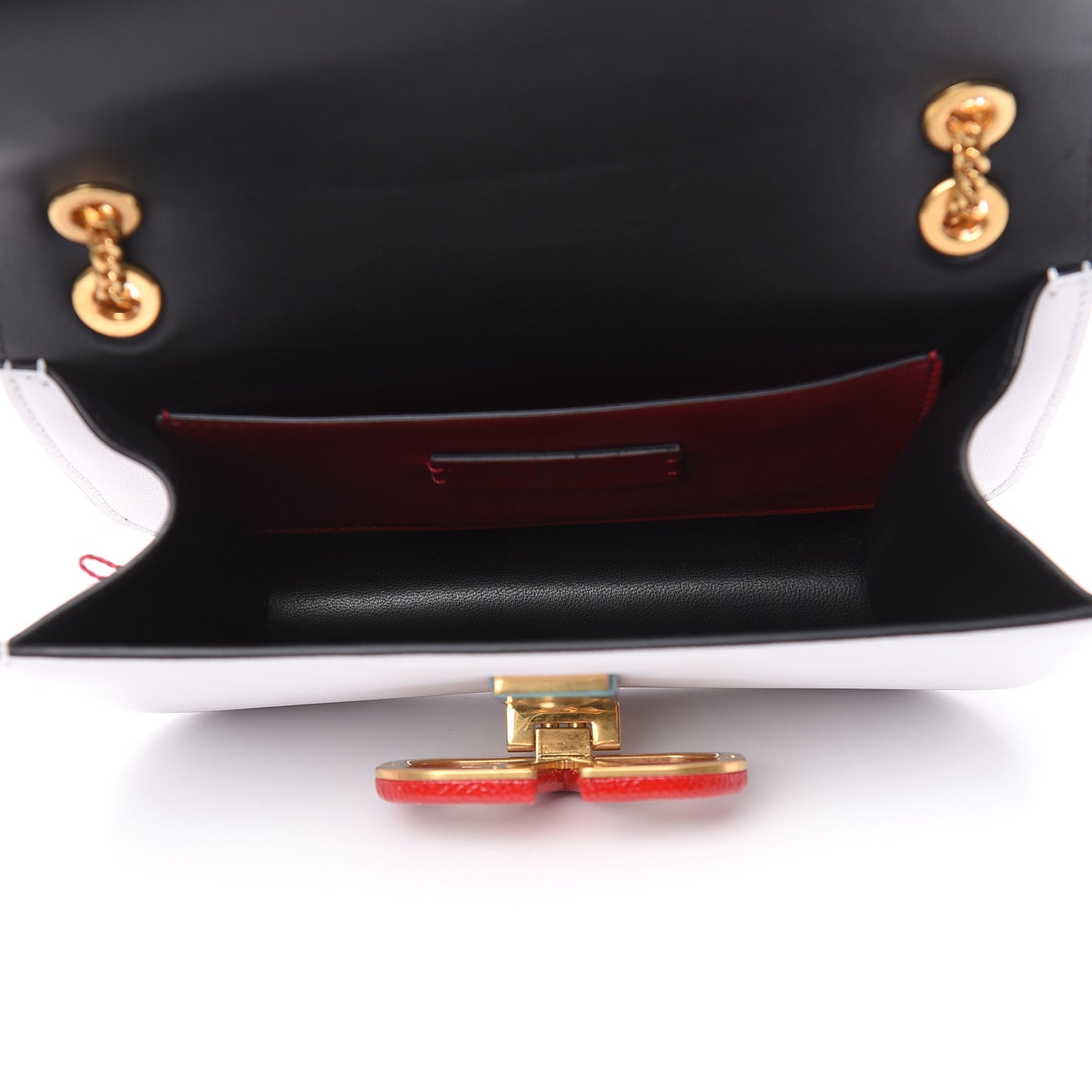 Smooth Calfskin Small VLock Shoulder Bag Bianco Ottico Rouge Pur