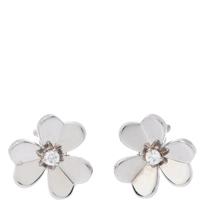 Van Cleef & Arpels 18K White Gold Diamond Small Frivole Earrings 1 of 5