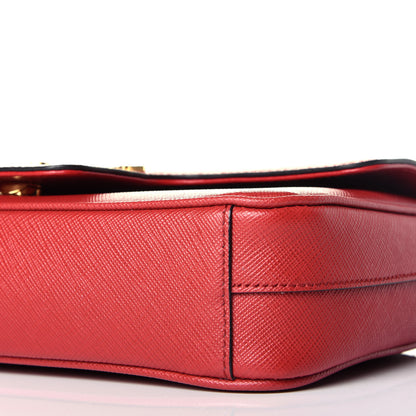 Prada Saffiano Pattina Chain Crossbody Bag Fuoco 9 of 9