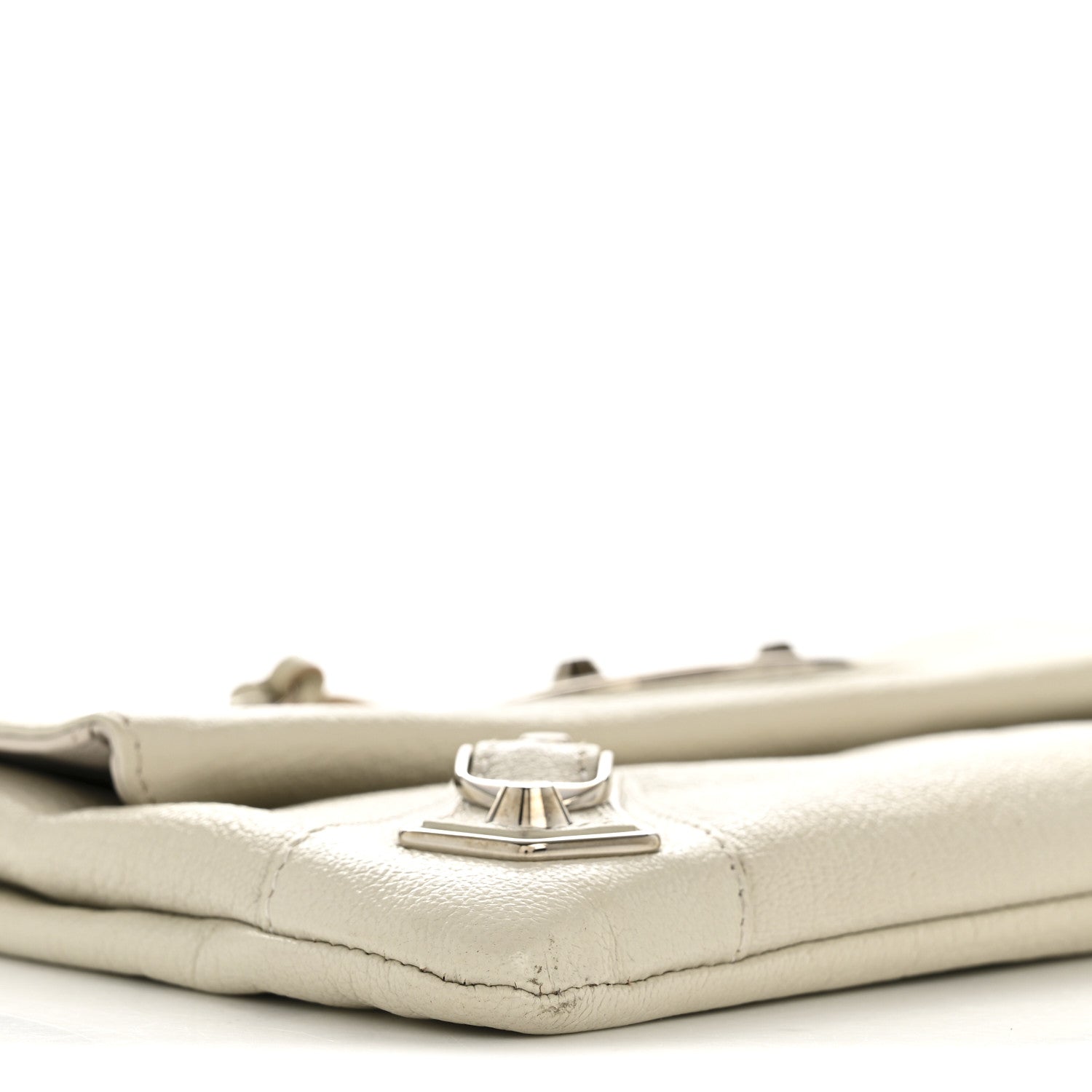 Balenciaga Chevre Silver Metallic Edge Hardware Envelope Clutch Gris Glace 10 of 15
