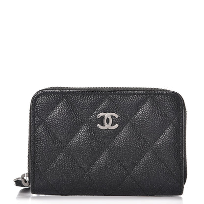 Chanel Iridescent Caviar Quilted Zip Coin Purse Black 1 of 8