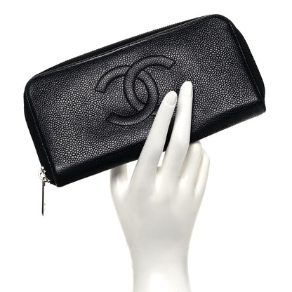 Chanel Caviar Large Timeless CC Zip Around Wallet Black 2 of 9