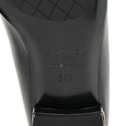 Chanel Lambskin Cap Toe CC Uniform Ballerina Flats 37.5 Black 7 of 10