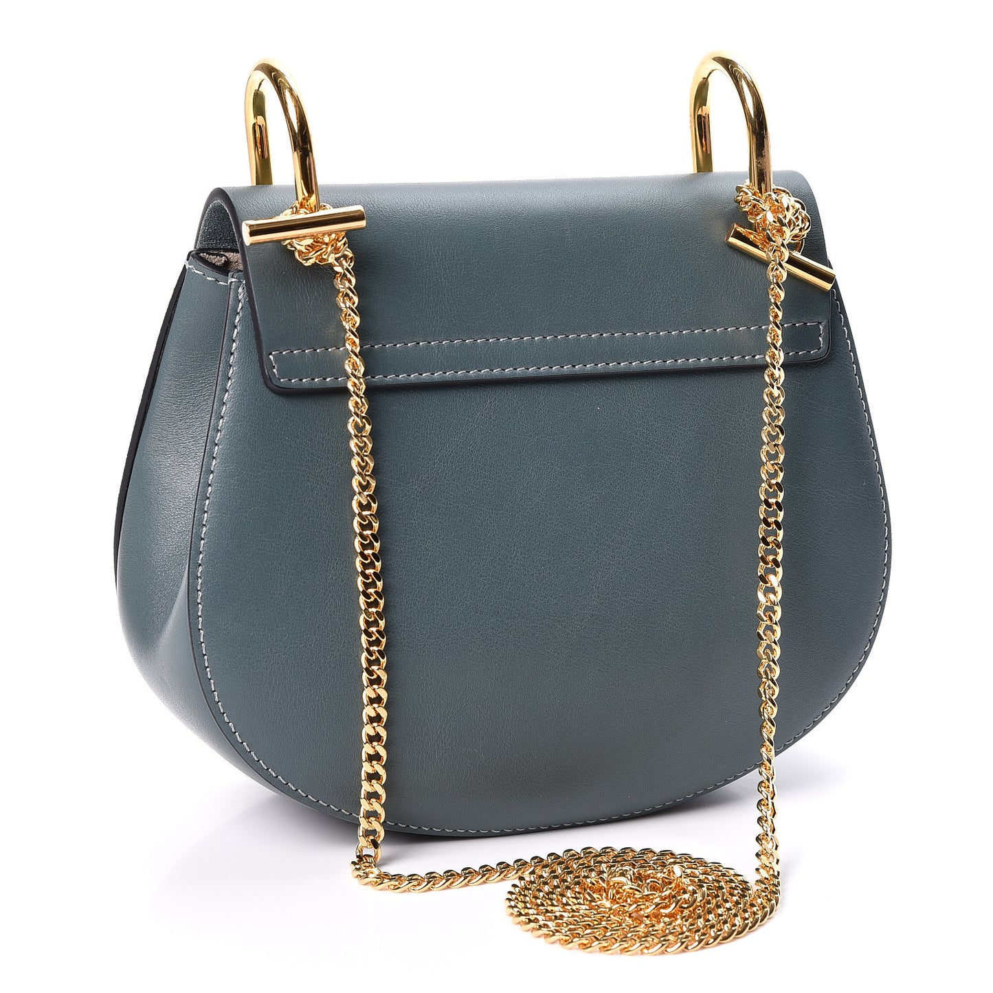 Suede Smooth Calfskin Mini Drew Shoulder Bag Cloudy Blue
