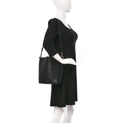 Celine Soft Grained Calfskin Small Sangle Bucket Bag Black 2 of 8