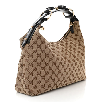 Gucci Monogram Medium Horsebit Chain Hobo Dark Brown 3 of 10