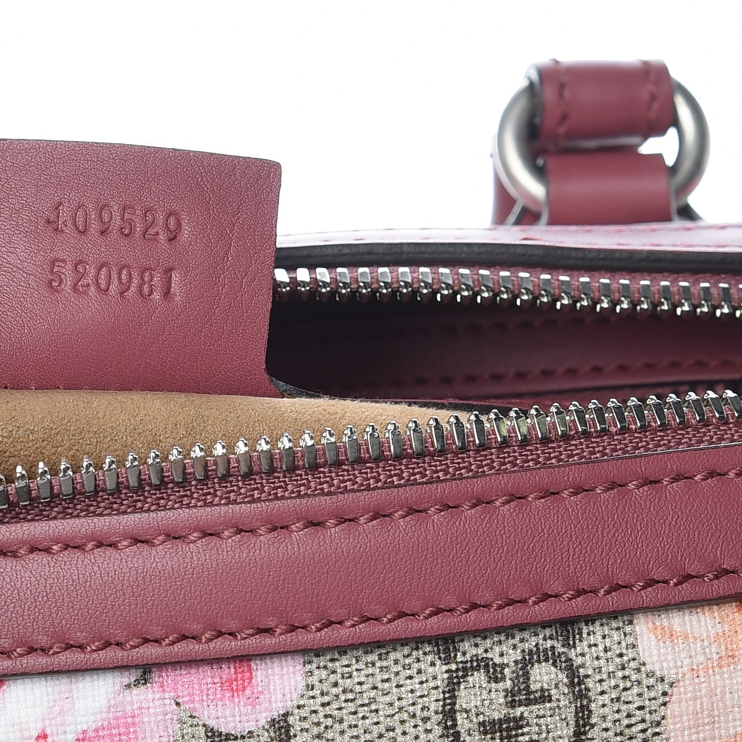 Gucci GG Supreme Monogram Blooms Small Boston Beige Multicolor Dry Rose 8 of 10
