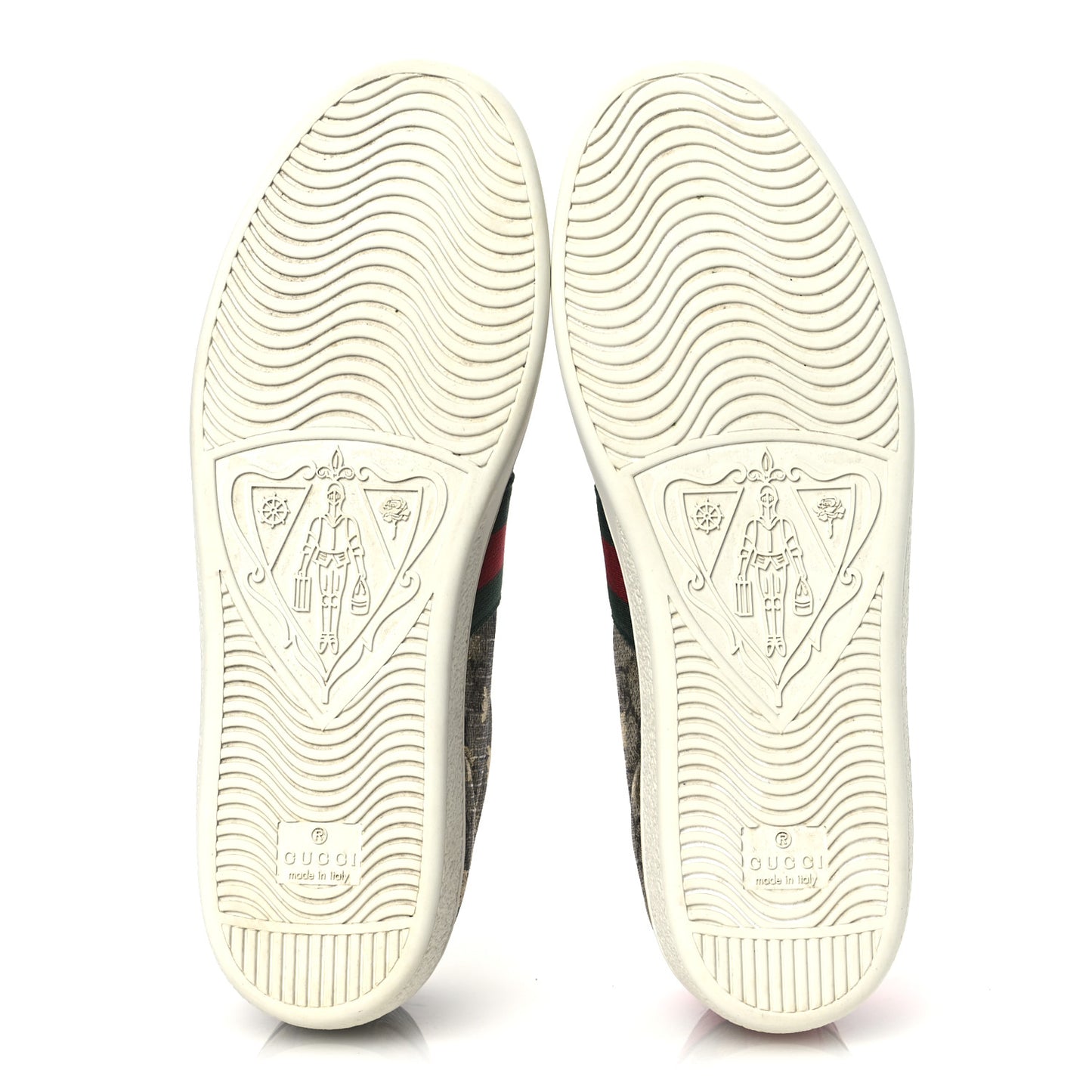 GG Supreme Monogram Bees Ayers Web Womens Ace Sneakers 38.5 Beige Oro Green Red