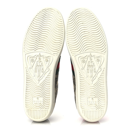 Gucci GG Supreme Monogram Bees Ayers Web Womens Ace Sneakers 38.5 Beige Oro Green Red 7 of 13