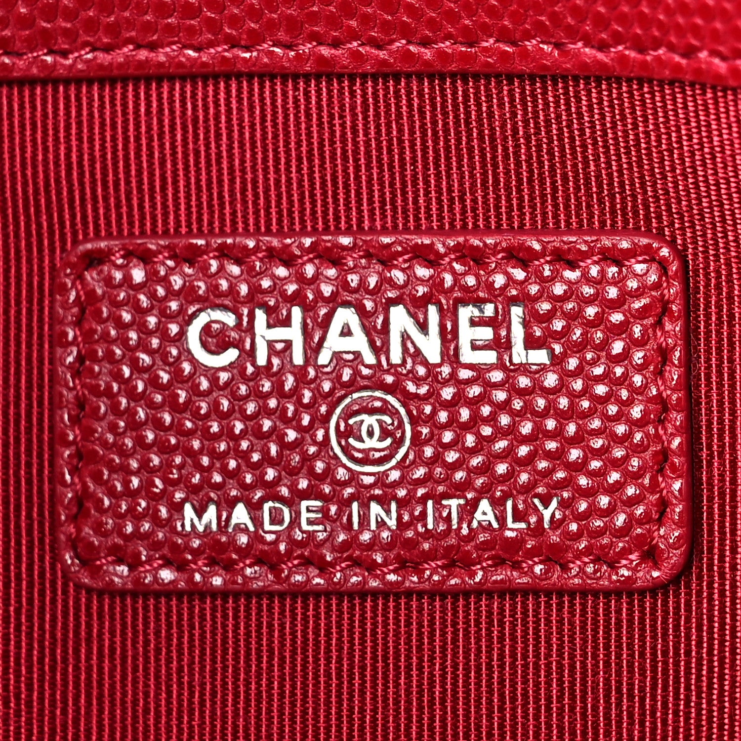 Chanel Caviar Quilted Medium Cosmetic Case Red 6 of 9