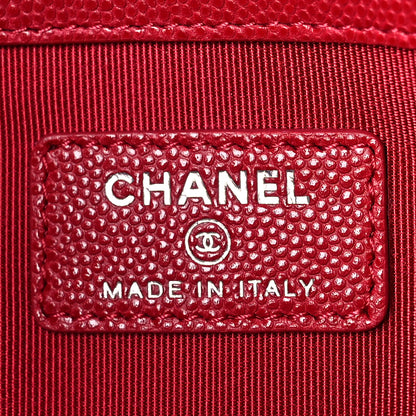Chanel Caviar Quilted Medium Cosmetic Case Red 6 of 9