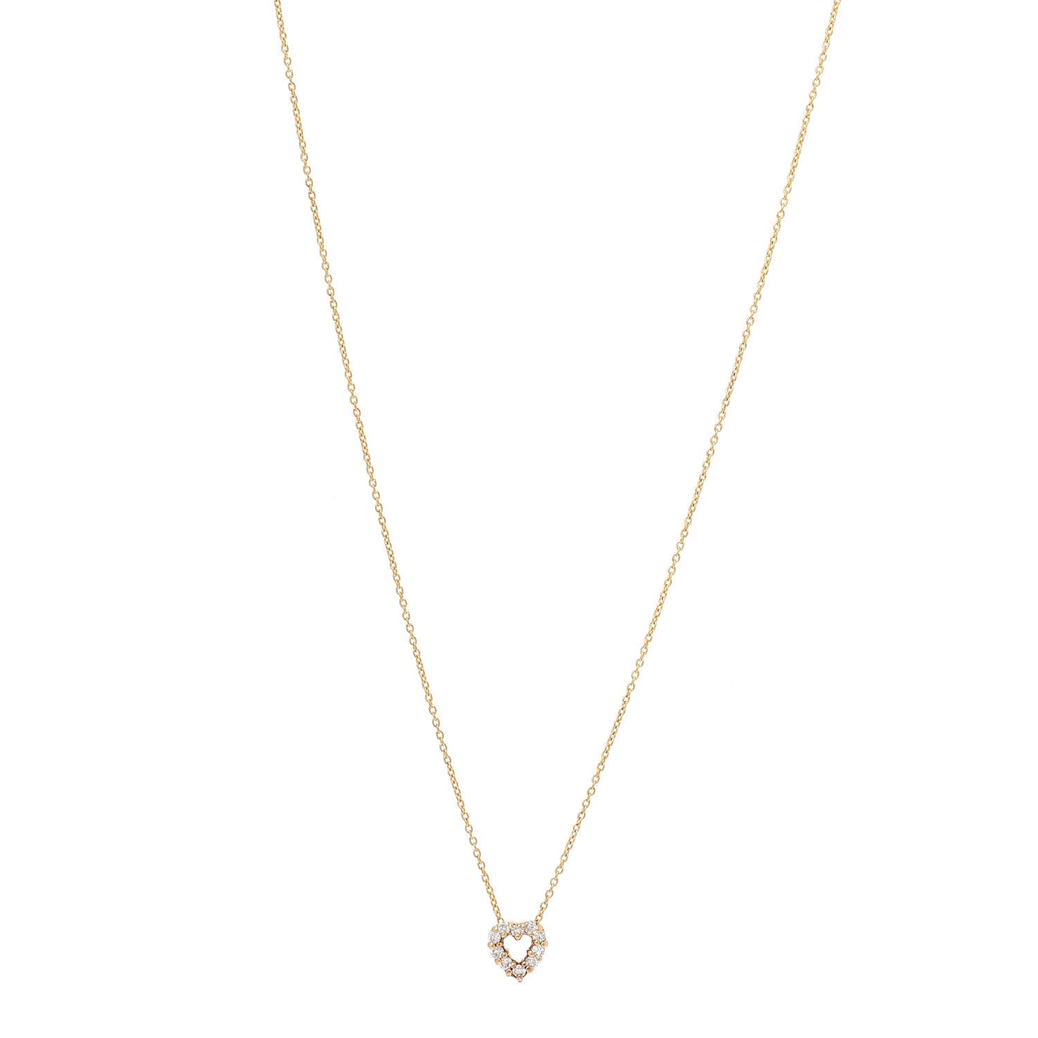 Roberto Coin 18K Yellow Gold Diamond Tiny Treasures Heart Pendant Necklace 1 of 6