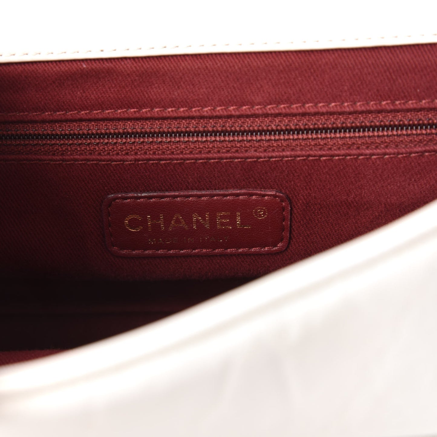 Aged Calfskin Quilted Small Pondichery Flap White