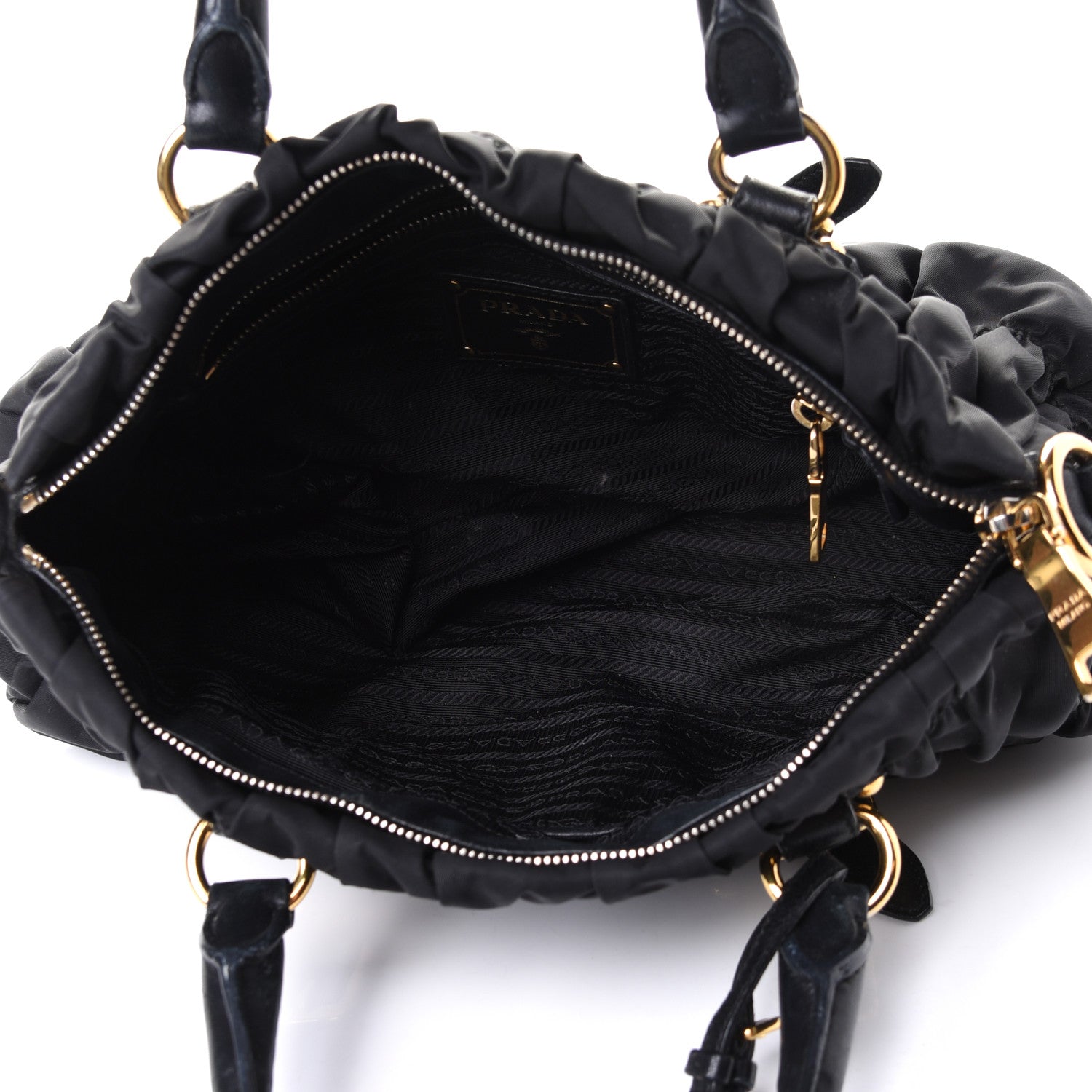 Prada Tessuto Nylon Gaufre Shopping Satchel Black 4 of 5