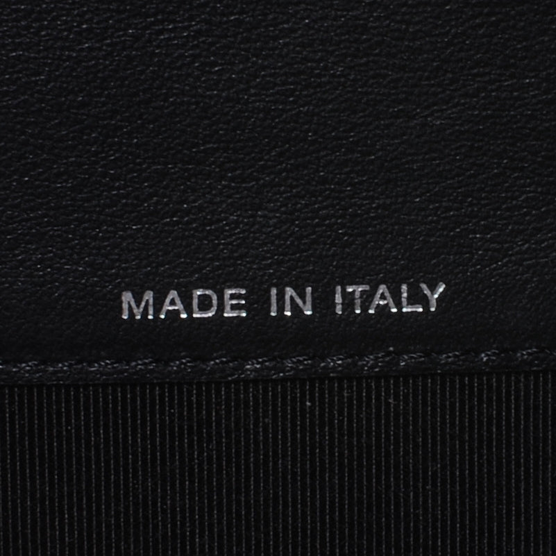 Patent Quilted Yen Wallet Black