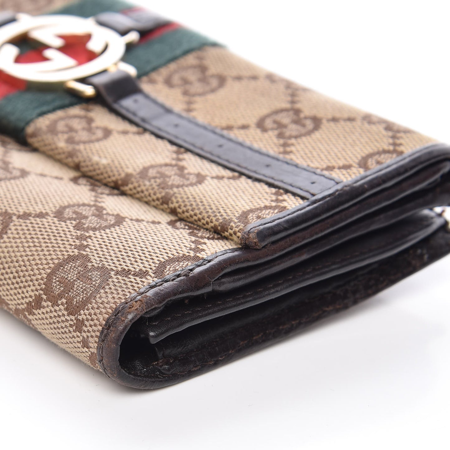 Monogram Web GG Reins Wallet Dark Brown