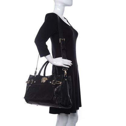 Versace Calfskin Large Palazzo Tote Bag Black 2 of 10