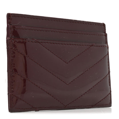 Saint Laurent Vernice Matelasse Chevron Monogram Credit Card Case Dark Red WIne 3 of 7