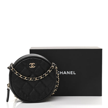 Chanel Caviar Quilted Round Clutch With Chain Black 12 of 12