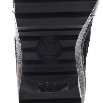 Louis Vuitton Suede Calfskin Monogram Laureate Platform Desert Boots 37.5 Black 9 of 11