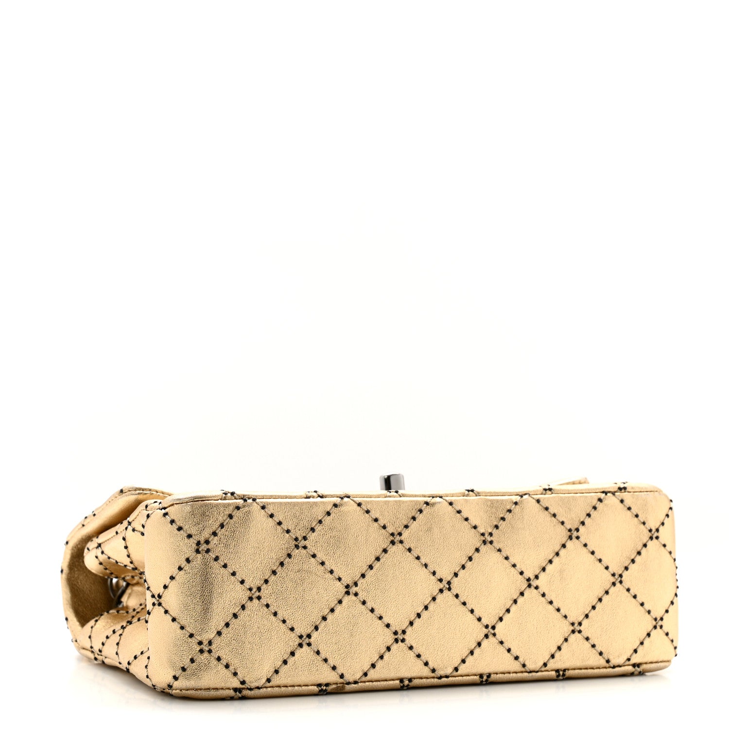 Chanel Metallic Lambskin Quilted Mini Rectangular Flap Gold 4 of 14