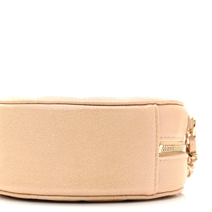 Chanel Iridescent Caviar Quilted Round Clutch With Chain Beige 10 of 11